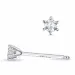 2 x 0,06 ct campagne - diamant oorsteker in 14 karaat witgoud met diamant 