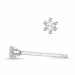 2 x 0,04 ct campagne - diamant oorsteker in 14 karaat witgoud met diamant