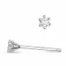 2 x 0,05 ct diamant solitaire oorbel in 14 karaat witgoud met diamant