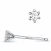 2 x 0,07 ct campagne - diamant solitaire oorbel in 14 karaat witgoud met diamant