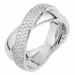 Elegant abstract witte zirkoon ring in zilver