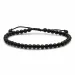 Eenvoudige zwart onyx armband in leren snoer