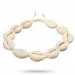Eenvoudige mossel armband in zijden koord 17 cm plus 4 cm x 14,5 mm