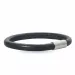 zwart leren armband in staal x 6 mm