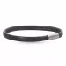 Plat bruin leren armband in staal x 6 mm