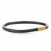 Rond bruin armband in leer met verguld staal slot x 4 mm