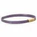 Plat paarse armband in leer met verguld staal slot x 6 mm