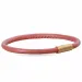 Rond roze magnetische armband in leer met verguld staal slot  x 4 mm