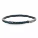 Rond zwart slangenarmband in leer met staal slot x 4 mm