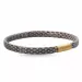 Plat bruin slangenarmband in leer met verguld staal slot x 6 mm