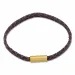 Plat paarse slangenarmband in leer met verguld staal slot x 6 mm