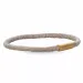 Rond beige slangenarmband in leer met verguld staal slot x 4 mm