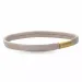 Plat beige magnetische armband in leer met verguld staal slot  x 6 mm