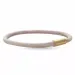 Rond beige magnetische armband in leer met verguld staal slot  x 4 mm