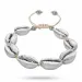 shell mossel armband in zijden koord 17 cm plus 4 cm x 12 mm