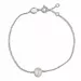 Witte parel ankerarmband in zilver