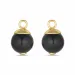 8 mm zwarte onyx hangers voor oorbellen in verguld sterlingzilver