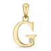 letter g diamant hanger in 9 caraat goud 0,01 ct