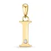 letter i diamant hanger in 9 caraat goud 0,01 ct