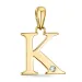 letter k diamant hanger in 9 caraat goud 0,01 ct