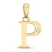 letter p diamant hanger in 9 caraat goud 0,01 ct