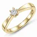 0,10 ct lab grown diamant solitaire ring in 9 karaat goud 0,10 ct