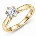 1,00 ct lab grown diamant solitaire ring in 9 karaat goud 1,0 ct