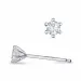 2 x 0,10 ct lab grown diamant solitaire oorbel in 9 karaat witgoud met lab grown diamant 