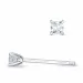 2 x 0,06 ct lab grown diamant solitaire oorbel in 9 karaat witgoud met lab grown diamant 