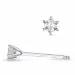 2 x 0,06 ct lab grown diamant solitaire oorbel in 9 karaat witgoud met lab grown diamant 