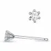 2 x 0,07 ct lab grown diamant solitaire oorbel in 9 karaat witgoud met lab grown diamant 