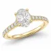 ovale lab grown diamant ring in 14 karaat goud 1,0 ct 0,26 ct