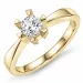 1,00 ct lab grown diamant solitaire ring in 14 karaat goud 1,0 ct
