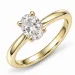 ovale lab grown diamant solitaire ring in 14 karaat goud 1,0 ct