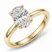 ovale lab grown diamant solitaire ring in 14 karaat goud 2,0 ct