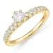 lab grown diamant ring in 14 karaat goud 0,52 ct 0,24 ct