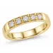 5 x 0,05 ct lab grown diamant mémoire ring in 14 karaat goud 0,25 ct