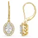 oorbellen in 14 karaat goud met lab grown diamant (CVD) en lab grown diamant (CVD) 