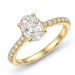 ovale lab grown diamant ring in 14 karaat goud 1,0 ct 0,26 ct