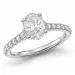 ovale lab grown diamant ring in 14 karaat witgoud 1,0 ct 0,26 ct