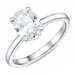 ovale lab grown diamant solitaire ring in 14 karaat witgoud 1,0 ct