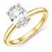 ovale lab grown diamant solitaire ring in 14 karaat goud 2,0 ct