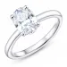 ovale lab grown diamant solitaire ring in 14 karaat witgoud 2,0 ct