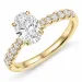 ovale lab grown diamant ring in 14 karaat goud 1,0 ct 0,34 ct