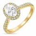 ovale lab grown diamant ring in 14 karaat goud 1,0 ct 0,33 ct