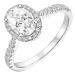 ovale lab grown diamant ring in 14 karaat witgoud 1,0 ct 0,33 ct