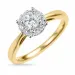 lab grown diamant ring in 14 karaat goud-en witgoud 0,30 ct 0,22 ct