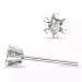 2 x 0,05 ct lab grown diamant solitaire oorbel in 14 karaat witgoud met lab grown diamant 