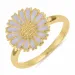 12 mm margriet paarse ring in verguld sterlingzilver - Marie