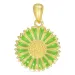 14,5 mm margriet lichtgroene hanger in verguld sterlingzilver